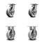 Service Caster 6 Inch Kingpinless V Groove Semi Steel Wheel Swivel Caster Swivel 2 Rigid, 2PK SCC-KP30S620-VGR-2-R-2 - alternate 1